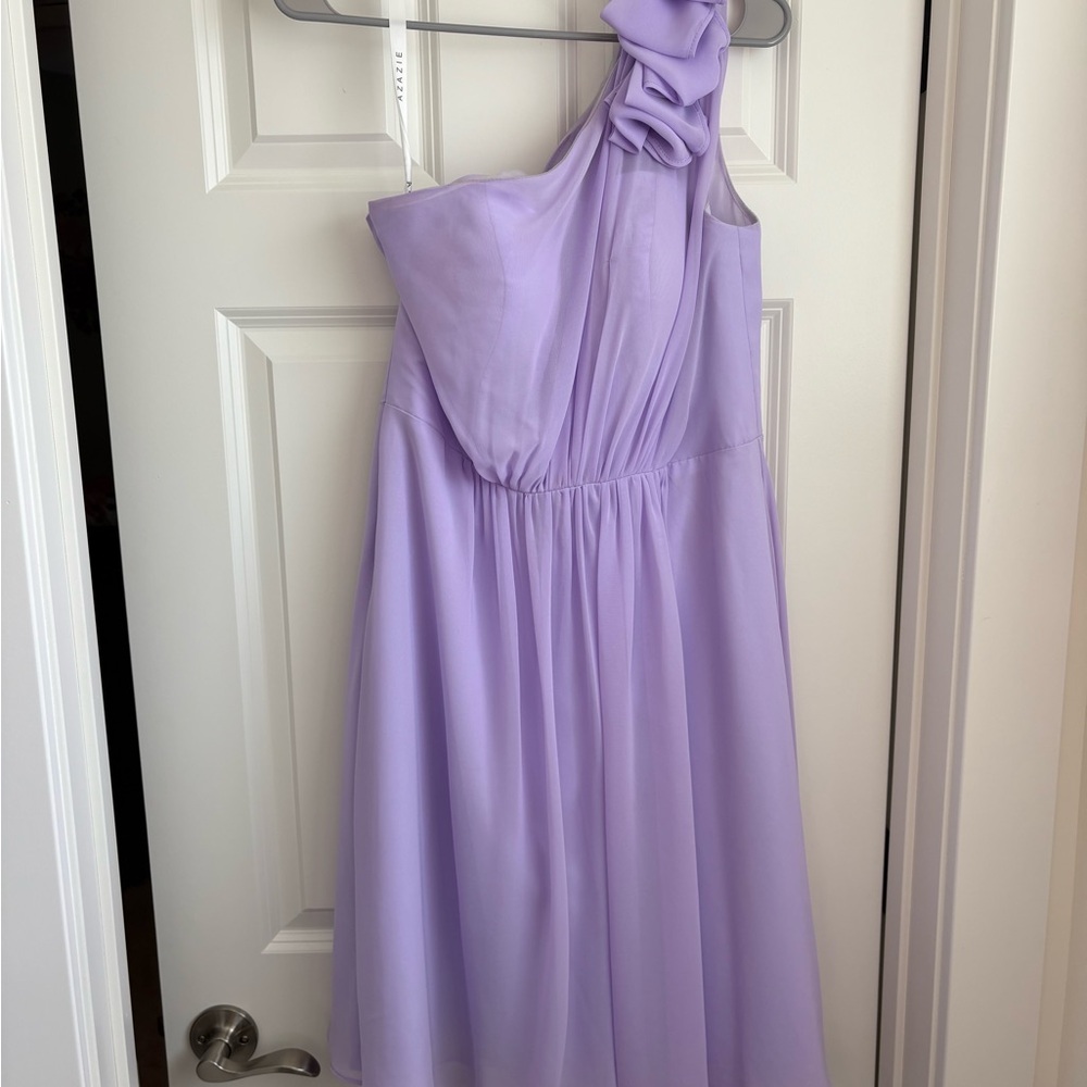 Azazie Lavender One-Shoulder Dress